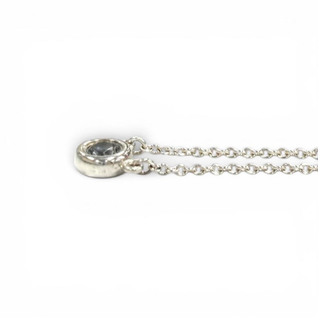 Excellent TIFFANY&Co. Necklace Color by the Yard Aquamarine Pendant 0.13ct AG925 Used
