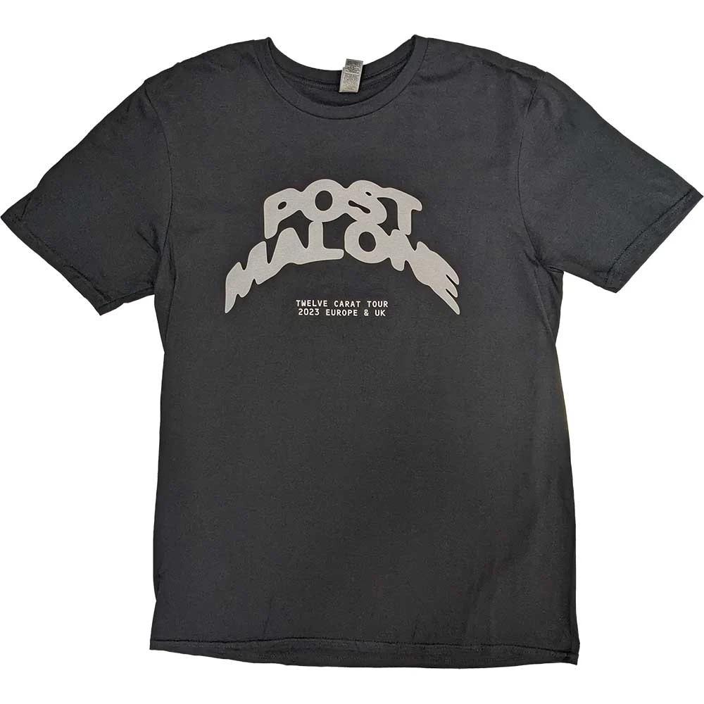 Post Malone Curved Logo 2023 Tour Dates Authorized Mens T-Shirt S