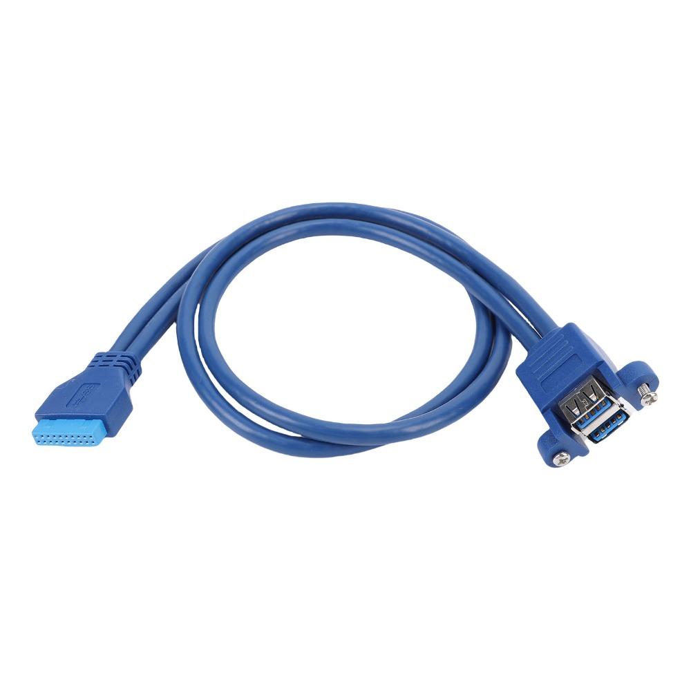50cm USB 3.0 Extension Cable Dual Ports Panel Cable Motherboard Extension Cable  PC Building
