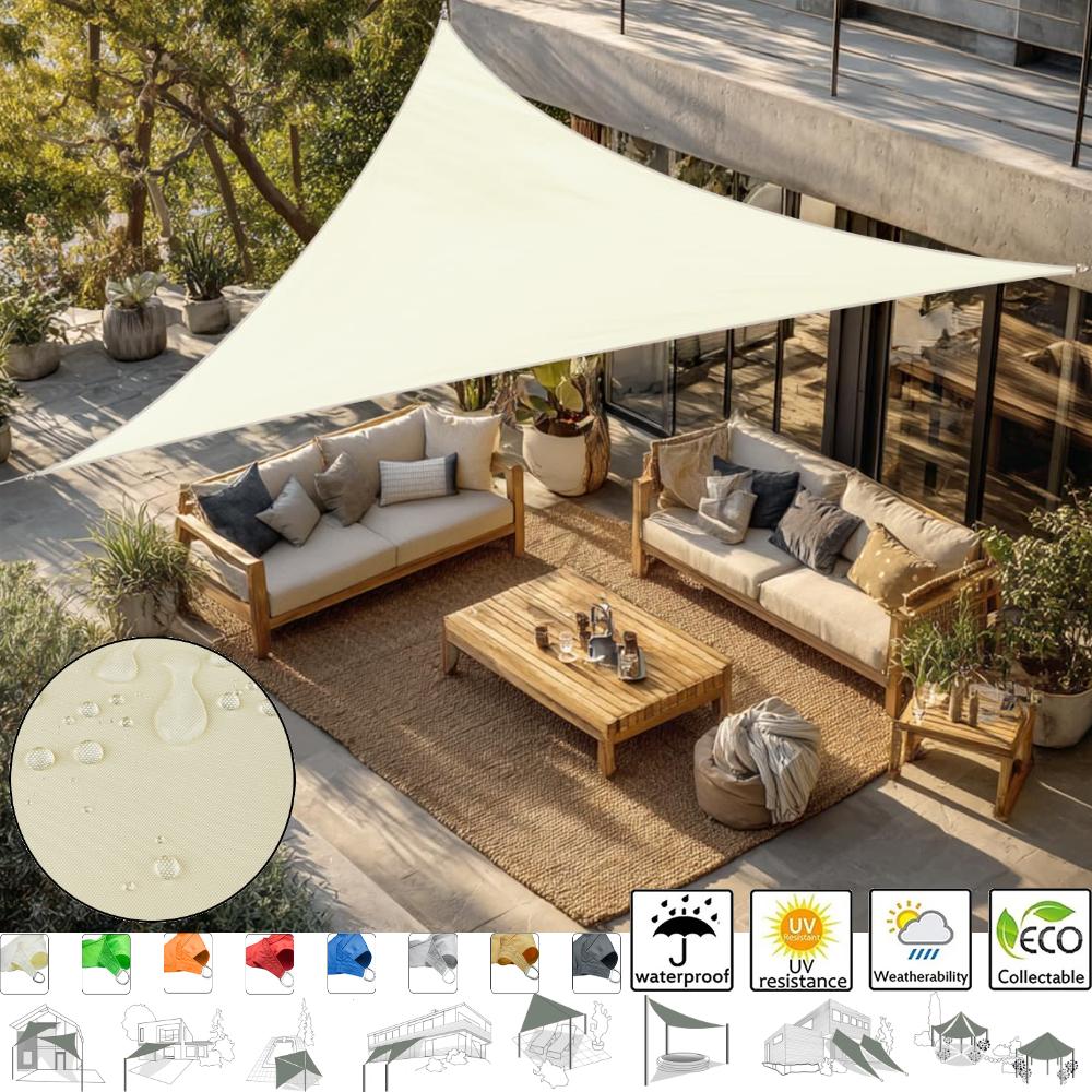 Waterproof Triangle Shade Sail 2/3/.3.6/5/7M Patio Awning Outdoor Garden Pool Canopy Sun Shelter Shade Cover Camping Tents