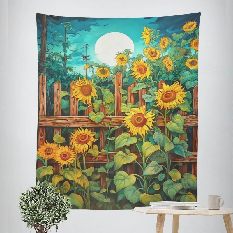Sunflower Pattern Decorative Tapestry Home Wall Decoration Office Living Room Tapestry