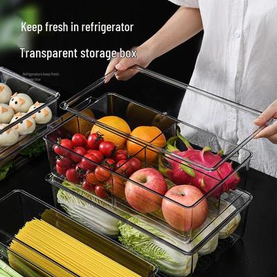 Clear PET Refrigerator Food Storage Box for Fruits & Vegetables