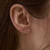 14K Glitter Tiny Heart One-Touch Earrings