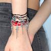 Vintage Gothic Cross Chain Bracelet Retro Silver Color Charm Bracelet for Men Women Punk Streetwear Jewelry Gift