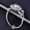 Sweetrain Moissanit Ring mit Zertifikat 925er Sterlingsilber Funkelnder Hochzeits-Lab-Diamantring für Damen 18K Vergoldet