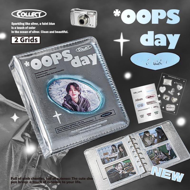 OOPSDAY Rest Day Silvery Series Card Album ins Silver Hollow Small Card Storage Album Polaroid Album