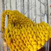 Hand Chunky Knitted Blanket Thick Yarn Merino Wool Bulky Knitting Throw Blankets Throw Carpets Soft Warm Winter Home Sofa Bed