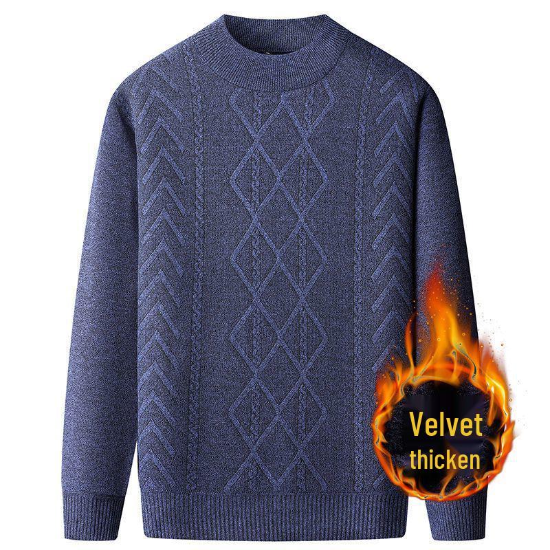 

Fleece-Lined Autumn/Winter Pullover Sweater for Middle-Aged & Elderly Men 4XL 180-200 lbs