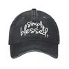 Distressed Simply Blessed Baseball Cap New Vintage Washed Cotton Baseball Cap Parent Kids Sun Hats