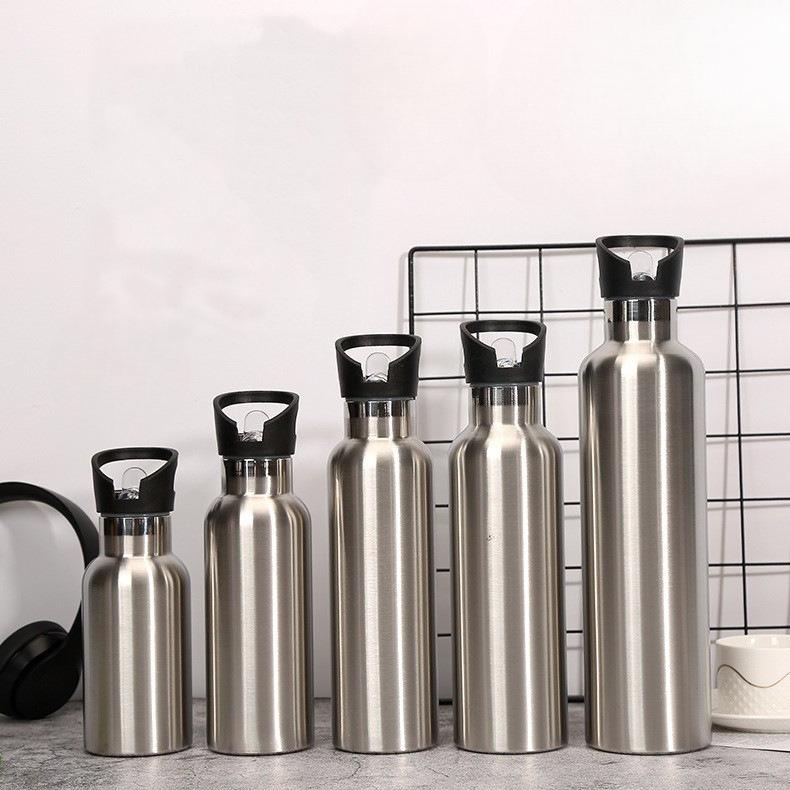Stainless Steel Thermos Water Bottle Leak-proof Double Wall Large Capacity Wide Mouth Sports Water Bottles For Cycling