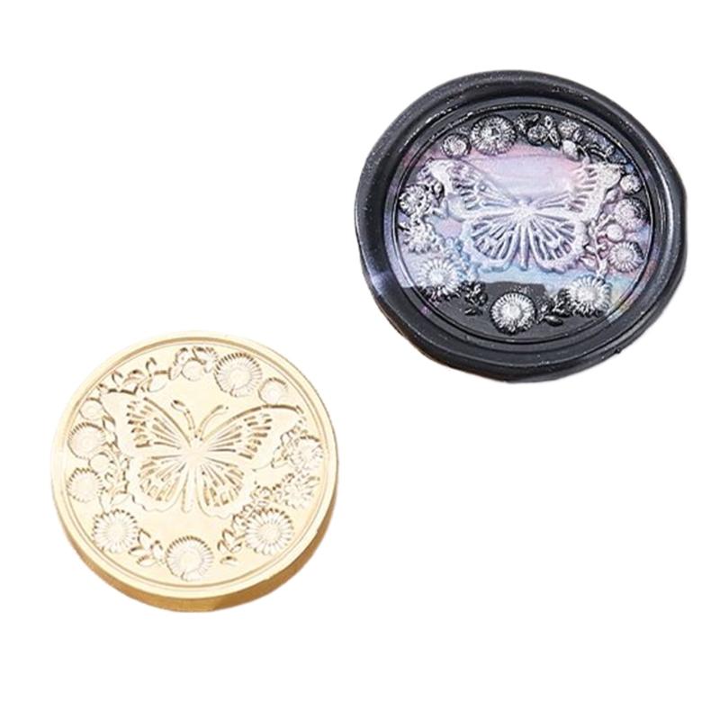 

Wax Seal Stamp Brasses Butterfly Series Sealing Wax Stamp for Envelope Wedding Invitation Card Scrapbooking Decorations