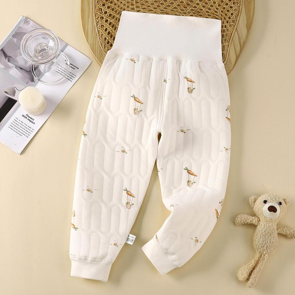 Baby Stepphose mit hohem Bund aus Baumwolle mit Bauchschutz - Warm, Kälteschutz, Antibakteriell (Herbst Winter)
