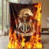 Coperta in Flanella con Stampa del Newcastle United Football, Coperta Morbida Calda Leggera per Divano Letto Campeggio
