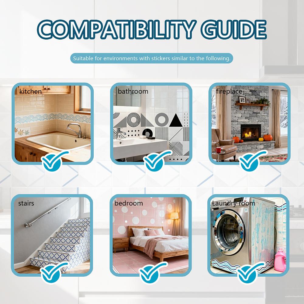 Waterproof PVC Tile Stickers for Kitchen Bathroom Waterprrof Wall Tiles Square with Flower Pattern Floral 100x100mm 36pcs/set