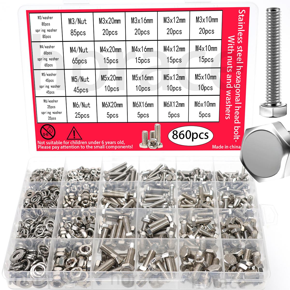 860pcs Stainless Steel Hex Head Bolt