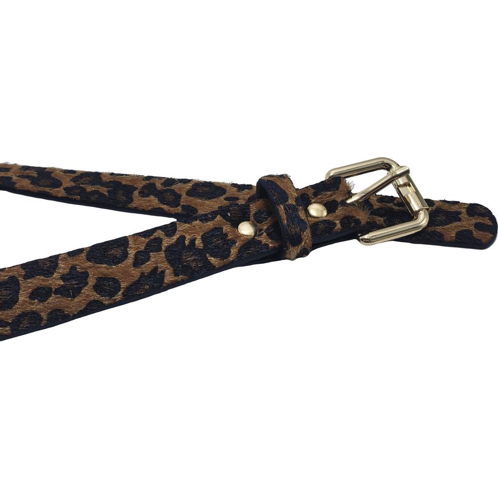 Retro thin belt women's versatile needle buckle small belt decoration simple summer leopard print belt spot needle belt