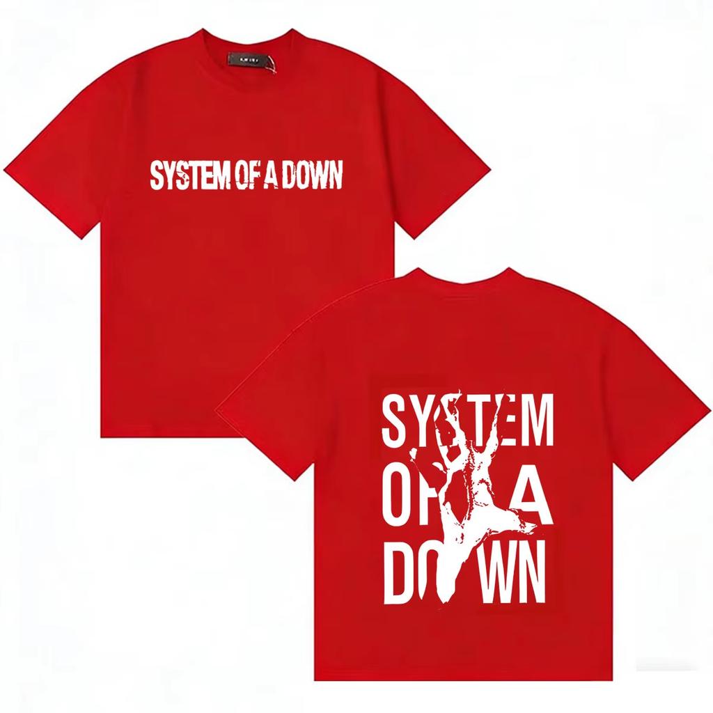 Unisex Cotton ONeck Casual TShirt System of A Down Harajuku Graphic Print Hip Hop Summer Clothing Tshirt