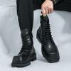 Fashion Men Business Chelsea Boots Black Thick Bottom Durable Fashion Big Head Brand Boots Outdoor Training Work Boots Men Sizes 38-45