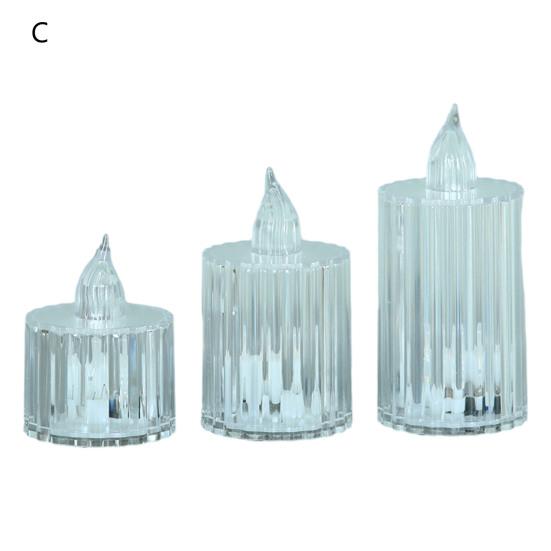 3 Stück Kristall-Kerzenlichter, elektronische flammenlose LED-Licht-Tischlampe für Hochzeitsfeier, Heimdekoration