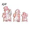 Christmas Window Display 3PCS Snowman Wooden Ornaments, Decorative Cute Festive Figures, Rustic Holiday Ornaments High-definition Printing Crafts for