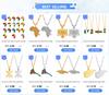 Anniyo 2025 Saint Vincent Map Colorful Flag Earrings St. Vincent Jewelry for Women Girls Stainless Steel #002862