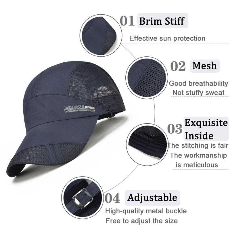 2026 Unisex Baseball Cap for Outdoor Sports Summer UV Protection Adjustable Quick Dry Braethable Tennis Hat Fashion Brim Hats