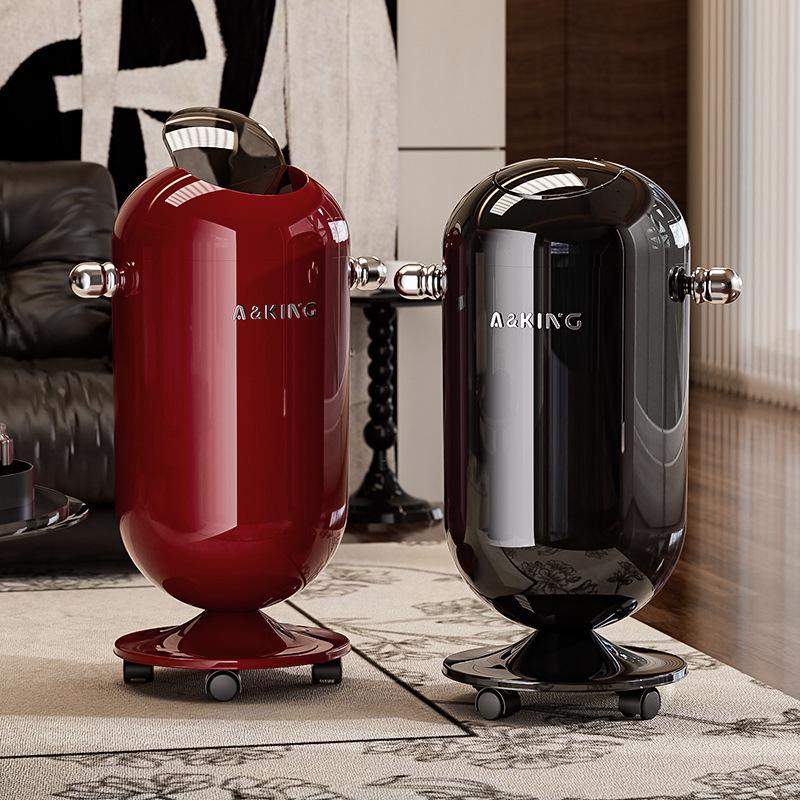 High-End Large Capacity Trash Can with Lid – Elevated Design for Kitchen & Living Room, No Bend Needed, Stylish & Sophisticated Appearance