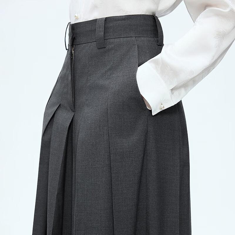 LANZI Women's Pleated Wide-Leg Suit Trousers