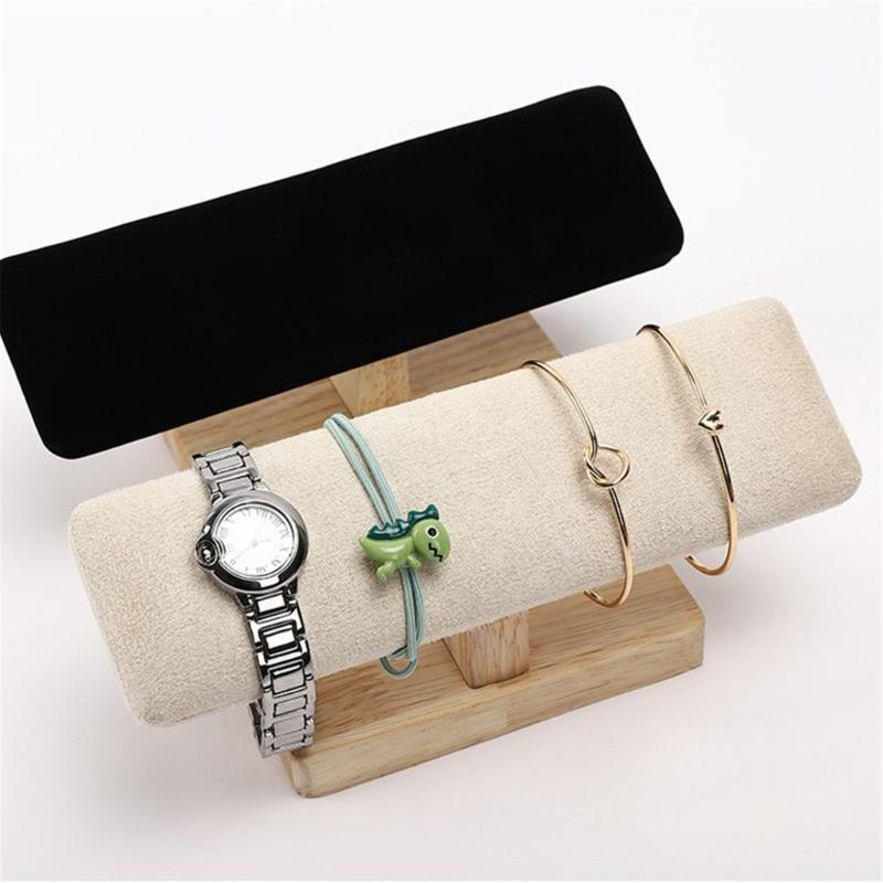 Luxurious Bracelet Display Stand Secure Wristchain Presentation Rack T-bar Shaped Bangles Rack Jewelry Organizer Shelf