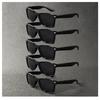 10PCS Classic Black Square Fashion Glasses with Bolt Decoration For Party Pography Wedding Birthday Graduation Hiking