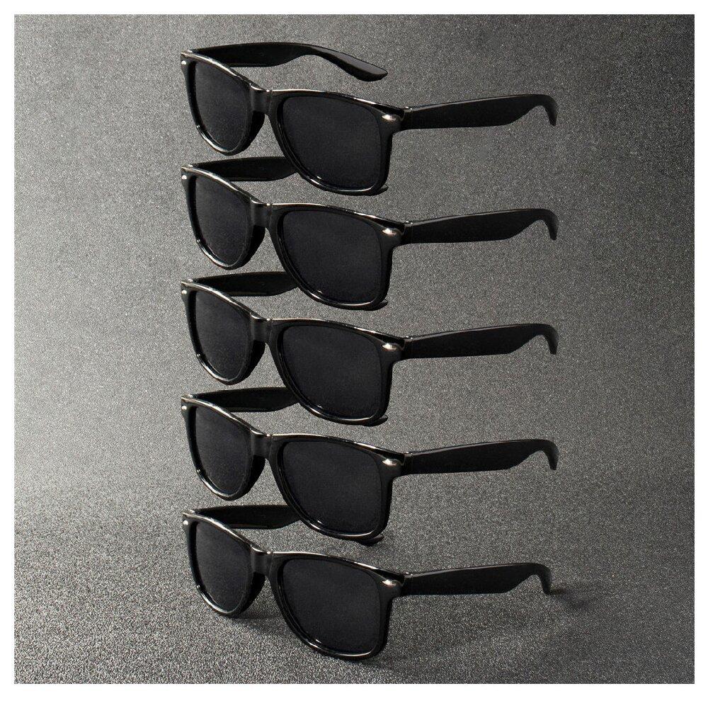 10PCS Classic Black Square Fashion Glasses with Bolt Decoration For Party Pography Wedding Birthday Graduation Hiking