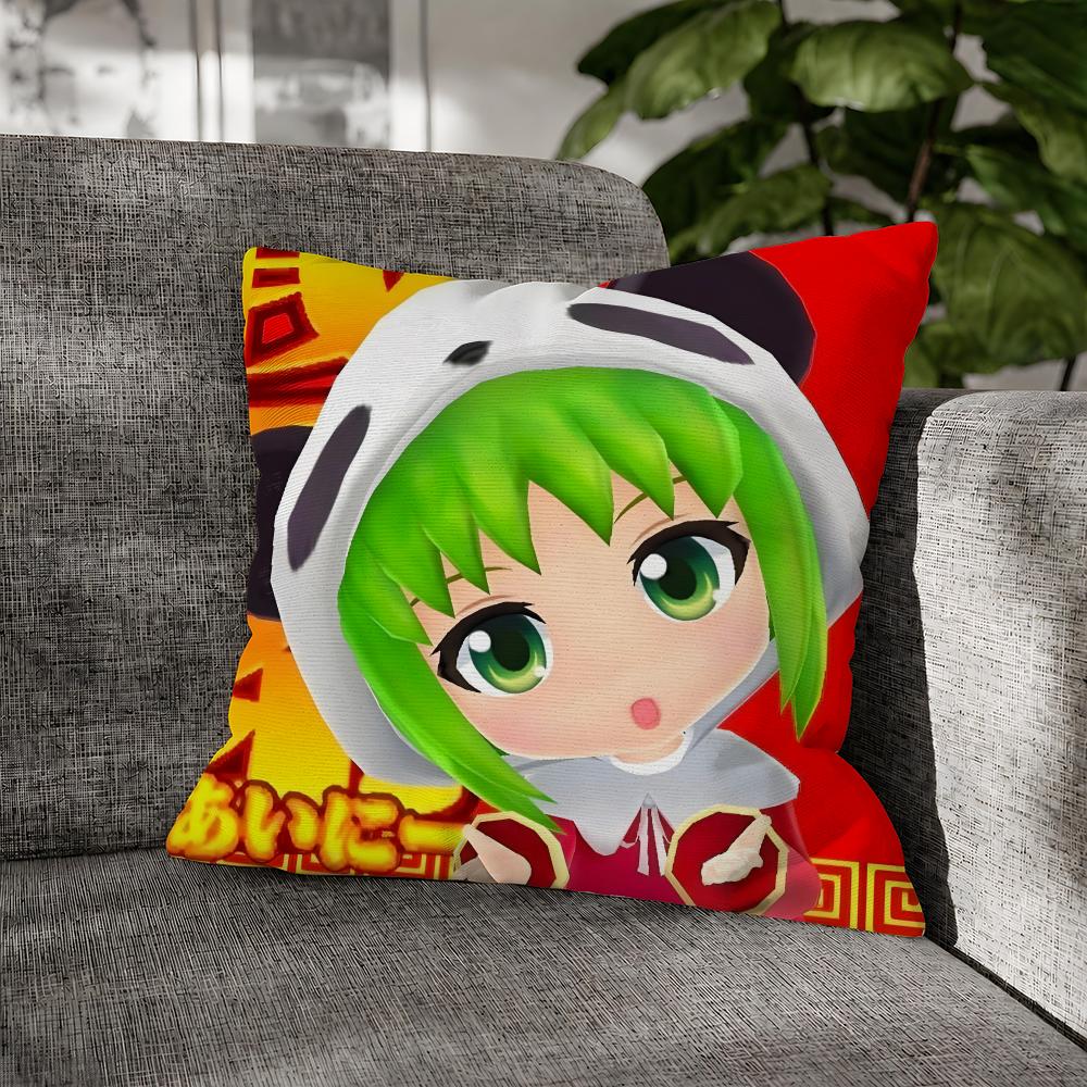 Vocaloid Gumi Megpoid Echo Cushion Cover Decorative Pillowcase Soft Short Plush Cozy Durable Sofa Home Decor Items Gift