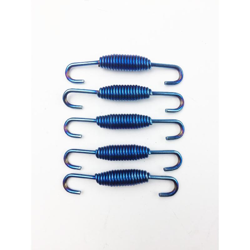 6 Pcs Blue Stainless Steel Motorcycle Scooter Exhaust Pipe Muffler Spring Hook