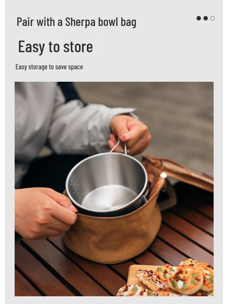 Large Stackable Stainless Steel Camping Snow Bowl for Cooking Rice
