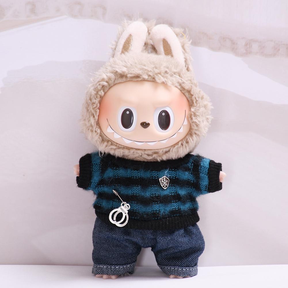 For 15-17cm Labubu Doll Clothes Fashion Clothes Hoodies Doll Clothes Color Match Hoodies Dolls Accessories Cute Decoration Little Cloths