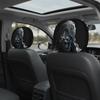 1pair Elastic Fabric Skull Headrest Cover Universal Fit Halloween Auto Slipcover  Punk Drivers