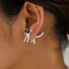 1 Pair Stud Earrings Piercing Style Polished Surface Cat Design Detachable Ear Studs Women Jewelry Collection