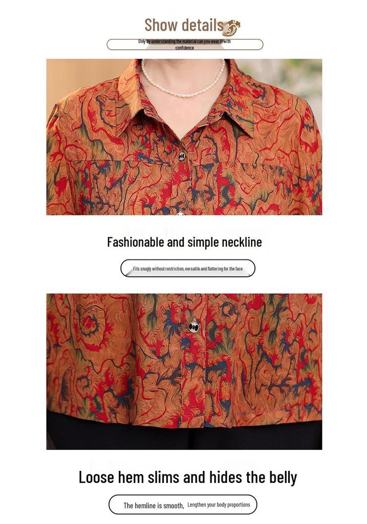 Elderly Women's 2026 Summer Short-Sleeved Cotton Shirts for Grandma