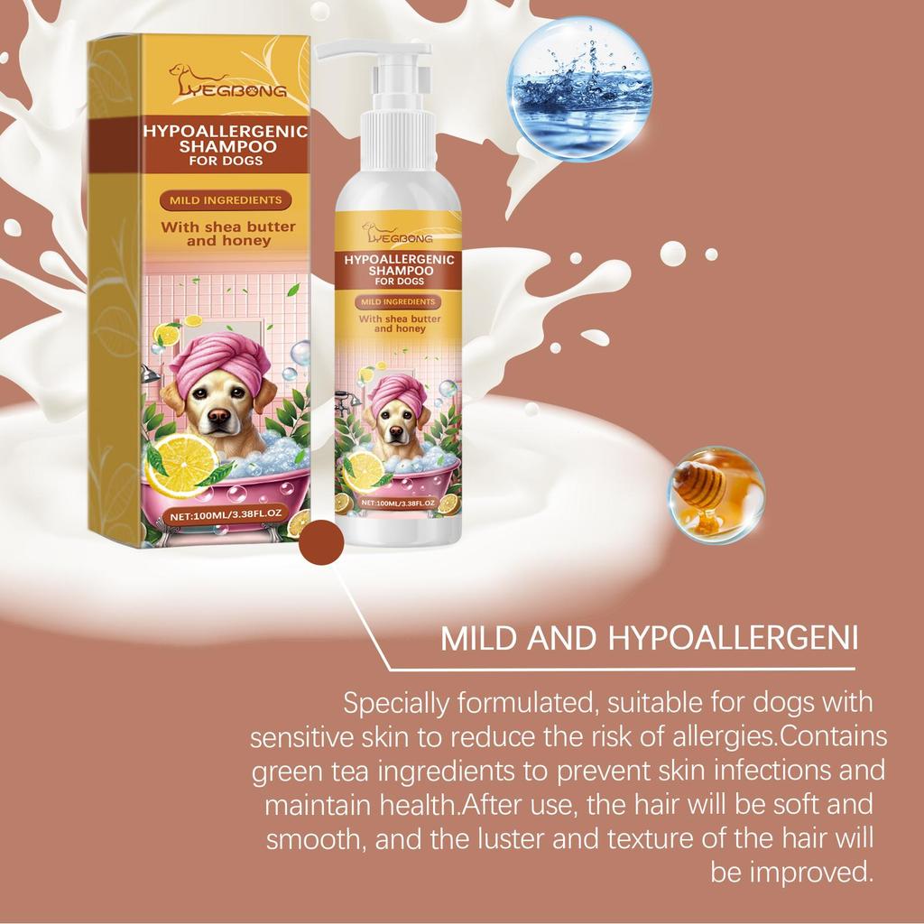 YEGBONG Canine Shampoo Pet Dog Hair Mild Cleansing Shampoo Moisturizing Smooth No Tangle