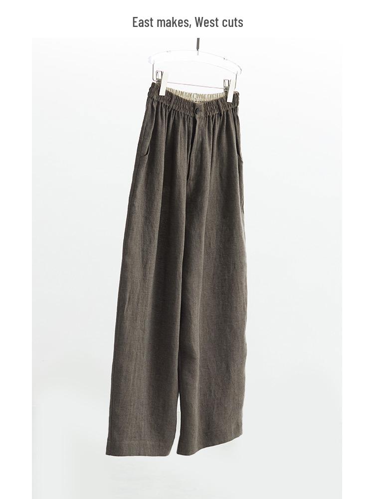 

2026 Cool Linen Women s Casual Pants - Plus Size, Elastic Waist, Slimming, Multiple Colors Cyan Sandalwood [100% Linen]