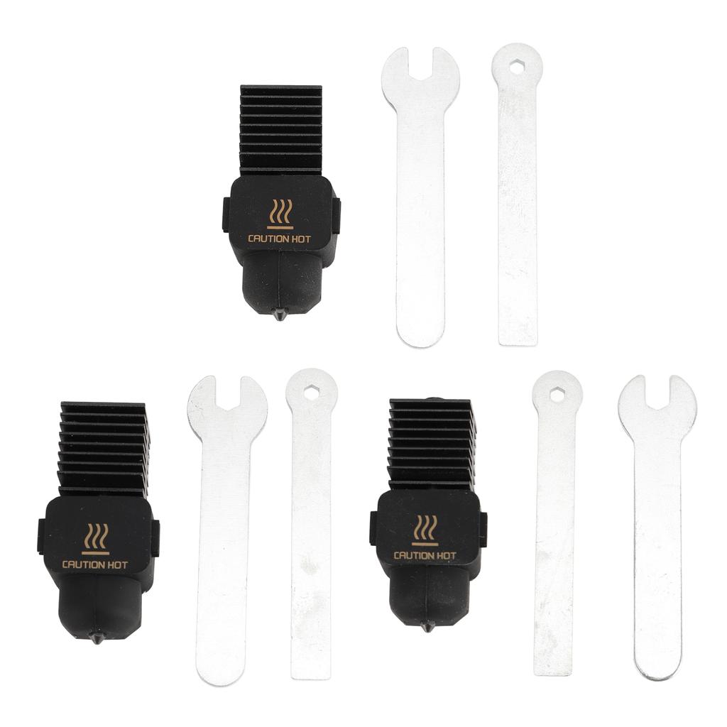3D Printer Hot End Kit with Silicone Cover Chrome Plated Brass Heating Block 3D Printer Extruder Hot