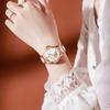 OLEVS Mechanical Automatic Pink Gold Stainless White Watch Women's Wristwatch, Winding, Ceramic, Crystal, Waterproof, Steel,