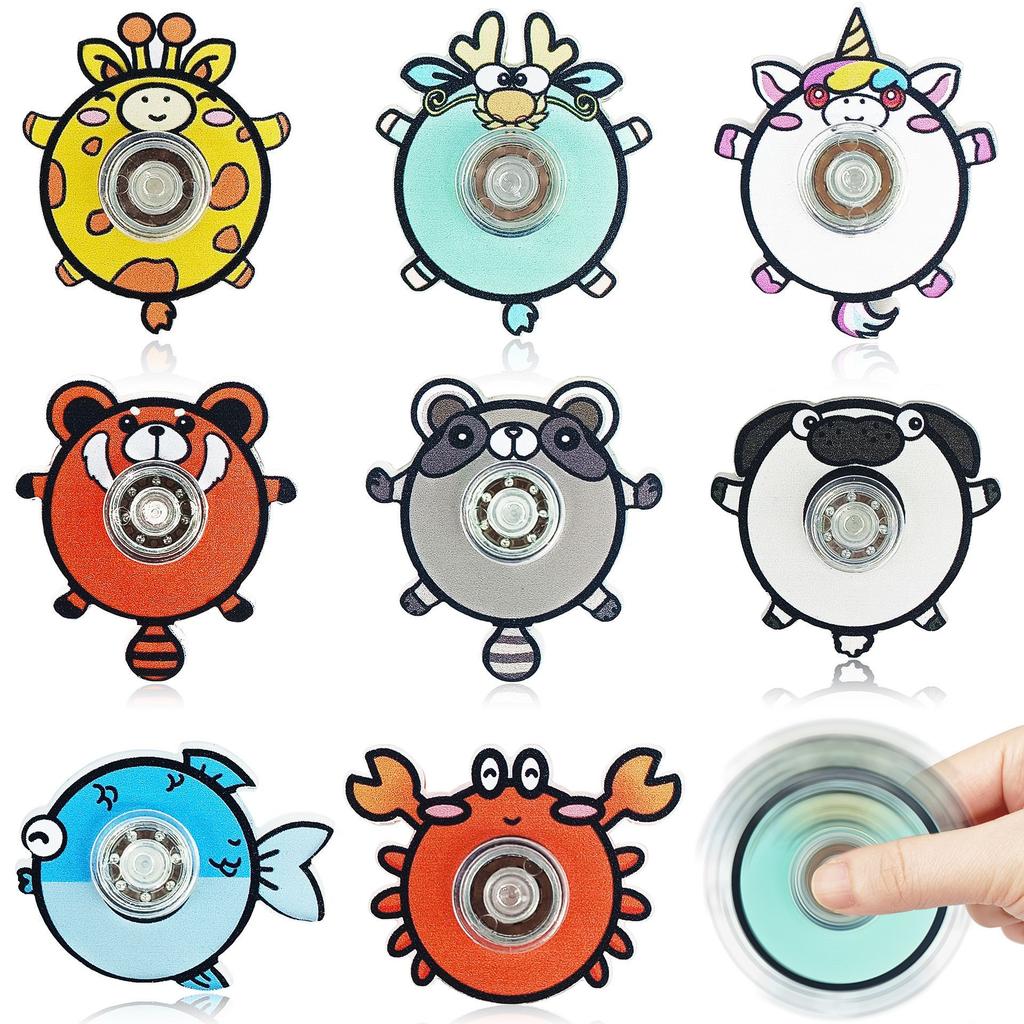 Acrylic Transparent Animal Spinning Fidget Spinner Cute Cartoon Design for Kids Adults Stress Relief Desk Toy Gift