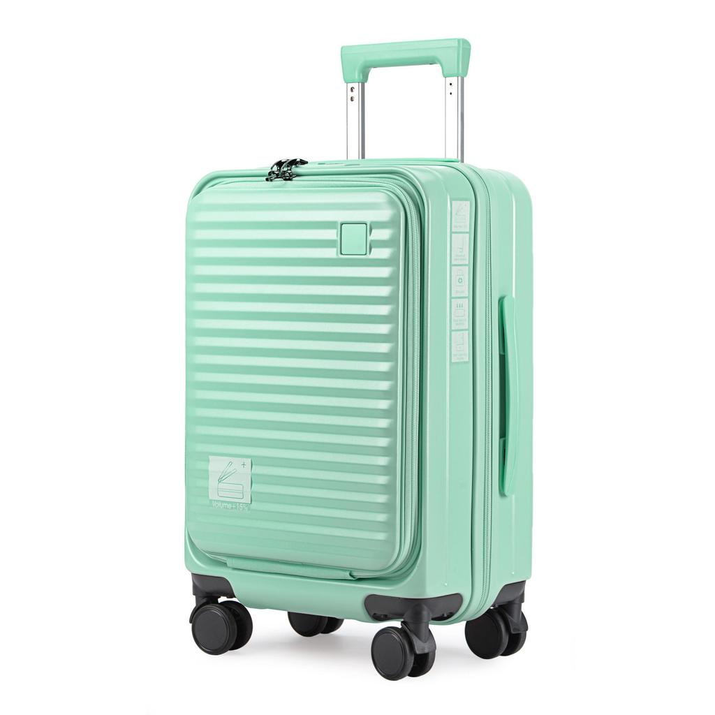 20-inch Front-Opening Trolley Suitcase with Universal Wheels and Password Lock