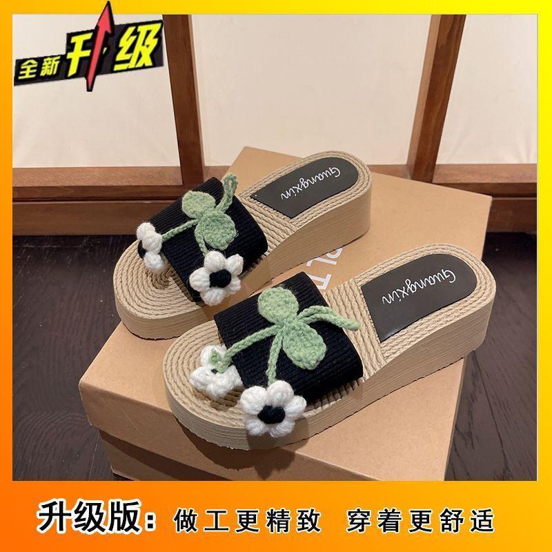 Home non-slip and wear-resistant, comfortable and versatile women's slippers 2025 fashion fairy wind beach seaside slippers woman