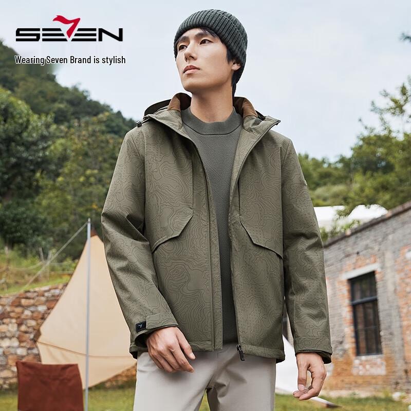 Septwolves Men s Graphene Lined Full-Print Hooded Jacket M