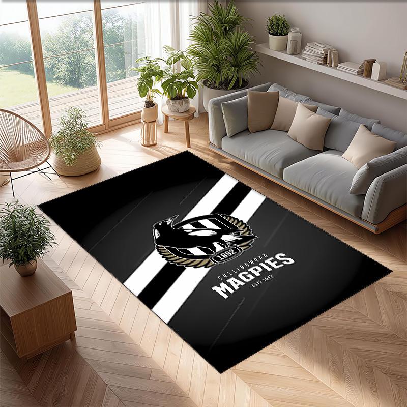 Club Nacional De Printed Flannel Area Rug Non Slip Soft Polyester Floor Carpet Indoor Decor Mat for Bedroom Living Room Sofa Game Room Home Decoration