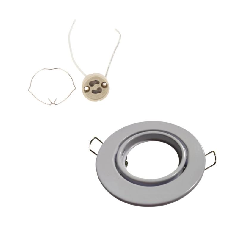 1 Set Round Fixture Downlight Led Holders Cutout For Bulb Holder Recessed Led Spot Light Mr16 Gu10 Led Downlights Frame