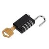 Gym Bag Locker Padlock 4 Digit Combination Zinc Alloy Black Anti Rust Weather Proof with A Key for Travel