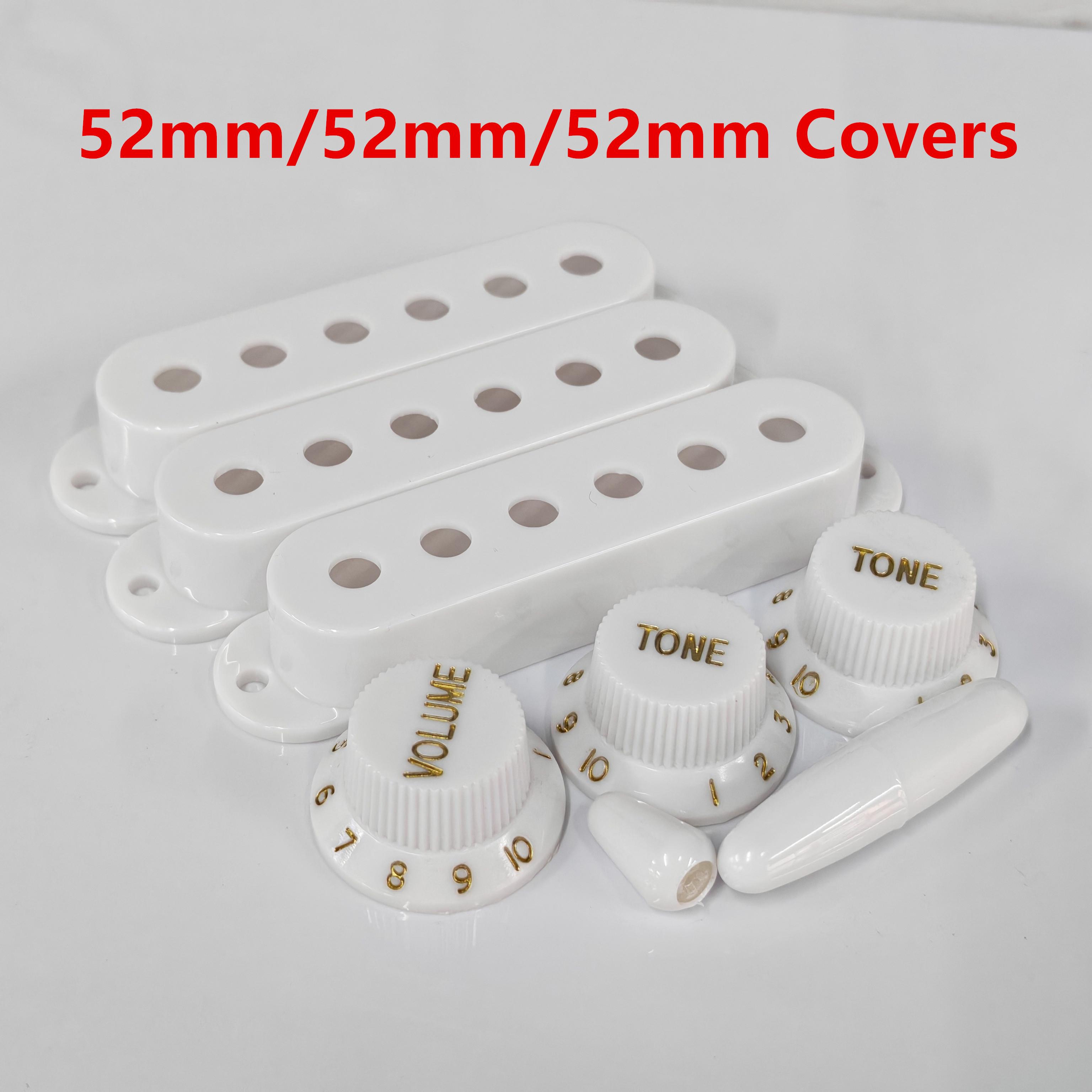 FLEOR Комплект из 52 мм Крышек для сингловых звукоснимателей 2T1V Ручки для гитары Наконечники для переключателей ST SSS Запчасти для гитары